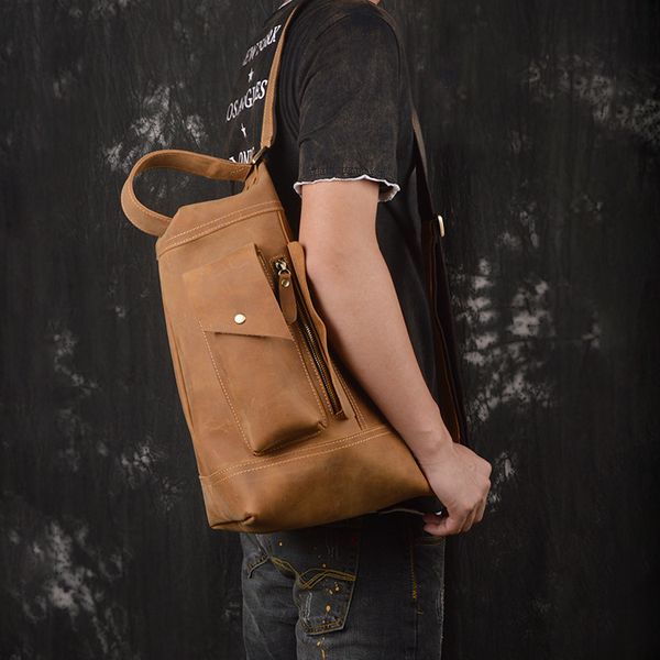 2020 single package from men's day vintage backpack cool messenger shoulder leather crazy horse crossbody breast bags zuiq, Black;red
2020 single package from men's day vintage backpack cool messenger shoulder leather crazy horse crossbody breast bags zuiq, Black;red