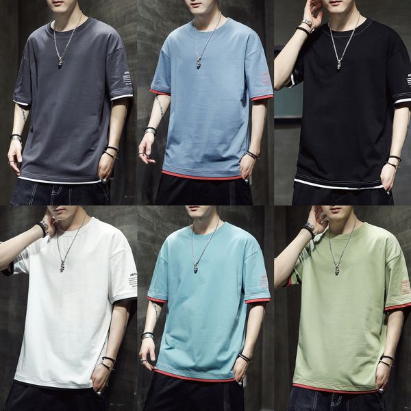 short sleeve men 2020 summer new korean t-shirt men's round neck loose t-shirt clothingclothing half sleeve men's clothes fashion, Blue
short sleeve men 2020 summer new korean t-shirt men's round neck loose t-shirt clothingclothing half sleeve men's clothes fashion, Blue
