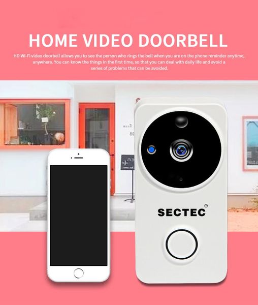 sectec wireless video doorbell 1080 hd wide-angle lens wifi battery power smart doorbell door night vision two-way voice
sectec wireless video doorbell 1080 hd wide-angle lens wifi battery power smart doorbell door night vision two-way voice