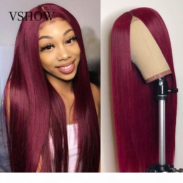 vshow 99j or purple 13*4 straight lace front human hair wigs with baby hair brazilian remy hair wig pre plucked natural hairline, Black
vshow 99j or purple 13*4 straight lace front human hair wigs with baby hair brazilian remy hair wig pre plucked natural hairline, Black