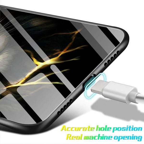 lion phoenix wolf tiger luminous glass case for xiaomi 10 9 8 lite 9t f1 redmi note 8 7 6 5 pro sqcqtp home2006