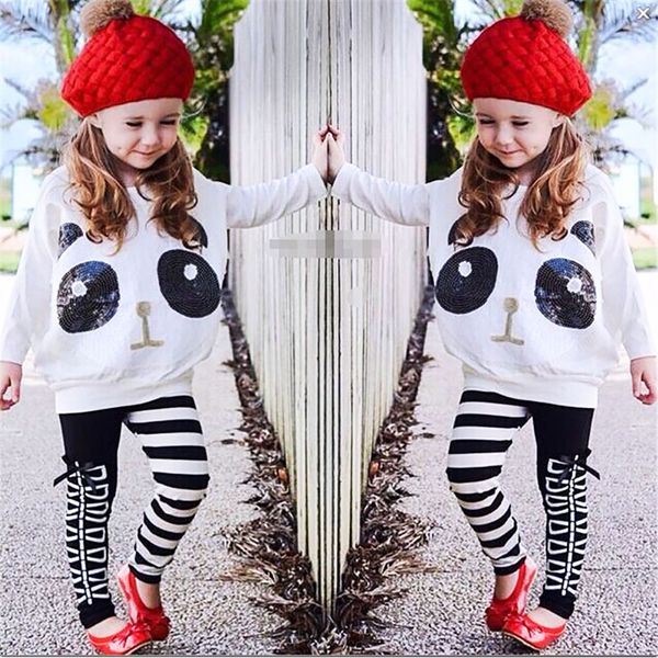 cartoon panda girl clothes sets sequins +striped bow pants 2pcs tracksuit for girls clothes suits children clothing 201031, White
cartoon panda girl clothes sets sequins +striped bow pants 2pcs tracksuit for girls clothes suits children clothing 201031, White