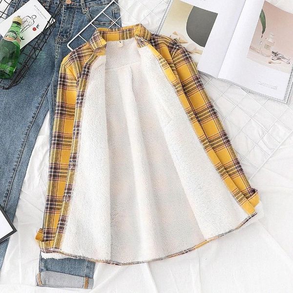 flannel plaid shirt women winter warmth thick fleece long-sleeved lapel cotton shirt loose casual korean chic plaid #k89m, White
flannel plaid shirt women winter warmth thick fleece long-sleeved lapel cotton shirt loose casual korean chic plaid #k89m, White
