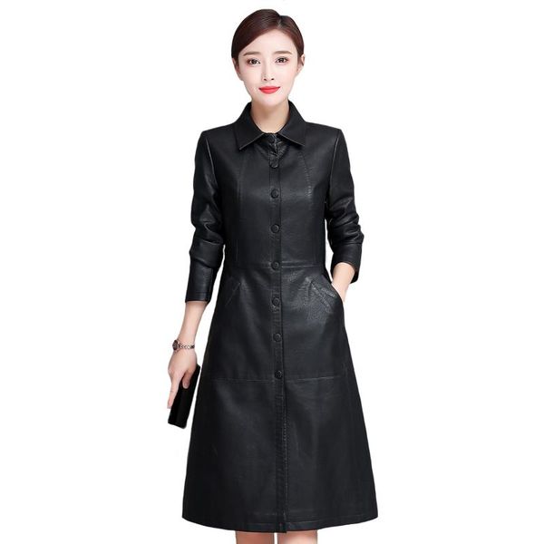 women's leather & faux long jacket women coat autumn winter fashion pu overcoat single breasted black
women's leather & faux long jacket women coat autumn winter fashion pu overcoat single breasted black