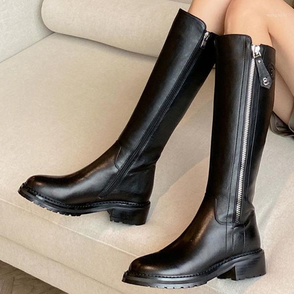 women's genuine leather double zip flats winter warm plush knee high knight boots punk motorcycle long boots shoes for women, Black
women's genuine leather double zip flats winter warm plush knee high knight boots punk motorcycle long boots shoes for women, Black