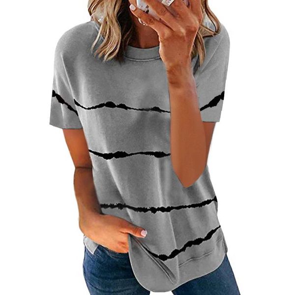 snake yx women's clothing spring and summer new fashion women's tie-dye printed striped loose short-sleeved t-shirt plus size, White
snake yx women's clothing spring and summer new fashion women's tie-dye printed striped loose short-sleeved t-shirt plus size, White