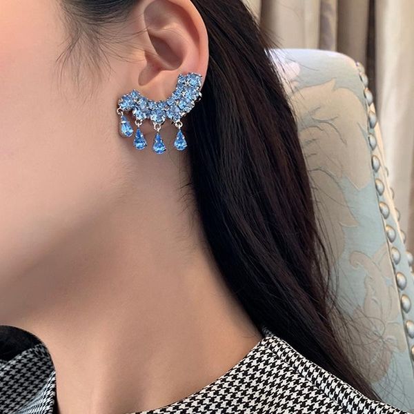 timeonly elegant arc shape waterdrop shiny rhinestones dangle earrings blue white color earring for women lady wedding jewelry, Silver
timeonly elegant arc shape waterdrop shiny rhinestones dangle earrings blue white color earring for women lady wedding jewelry, Silver
