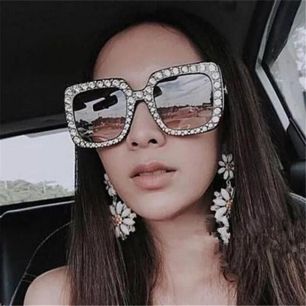 sunglasses oversize retro rhinestone designer sun glasses for women square shades fashion uv400, White;black
sunglasses oversize retro rhinestone designer sun glasses for women square shades fashion uv400, White;black