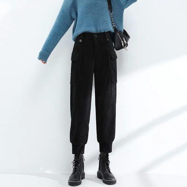 women's pants & capris corduroy black cargo for women high waist baggy solid ankle banded sweatpants female streetwear trousers mujer1, Black;white
women's pants & capris corduroy black cargo for women high waist baggy solid ankle banded sweatpants female streetwear trousers mujer1, Black;white