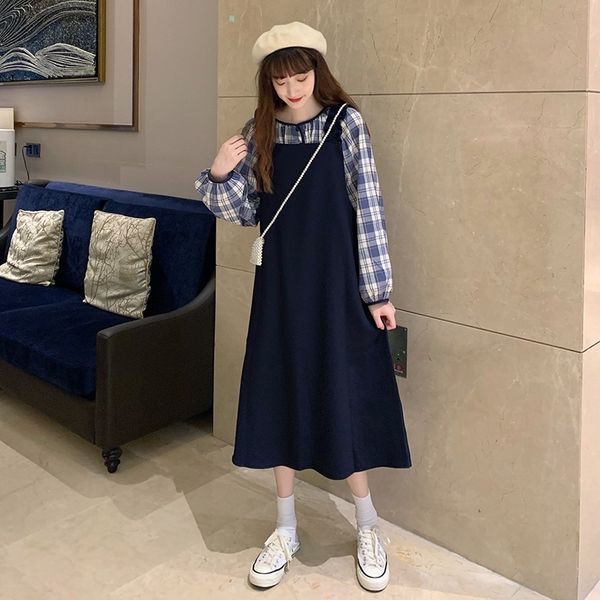 2rye2 suspender early autumn new korean suspender skirtsling sling skirt style p two-piece loose women's skirt inner plaid long-sleeved, Gray
2rye2 suspender early autumn new korean suspender skirtsling sling skirt style p two-piece loose women's skirt inner plaid long-sleeved, Gray