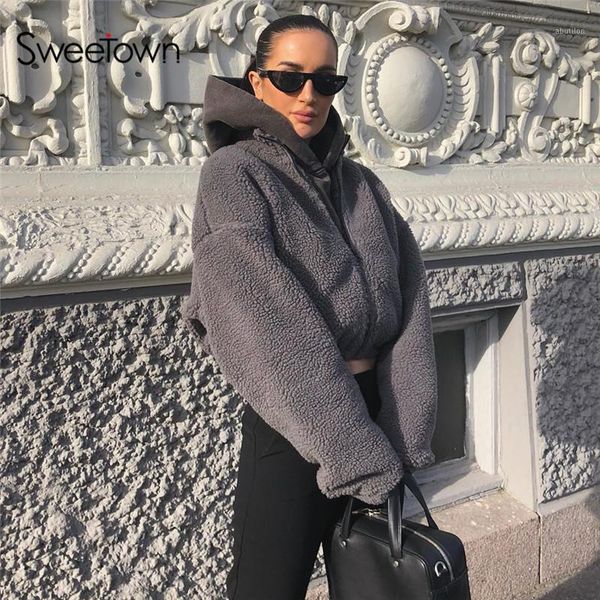 women's fur & faux winter fashion gray solid teddy coat women zipper turtleneck long sleeve autumn jackets coats warm outfits1, Black
women's fur & faux winter fashion gray solid teddy coat women zipper turtleneck long sleeve autumn jackets coats warm outfits1, Black