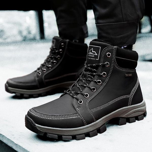 men winter snow boots plus cotton botas masculinas fashion mens shoes casual high sneakers men martin boots work, Black
men winter snow boots plus cotton botas masculinas fashion mens shoes casual high sneakers men martin boots work, Black