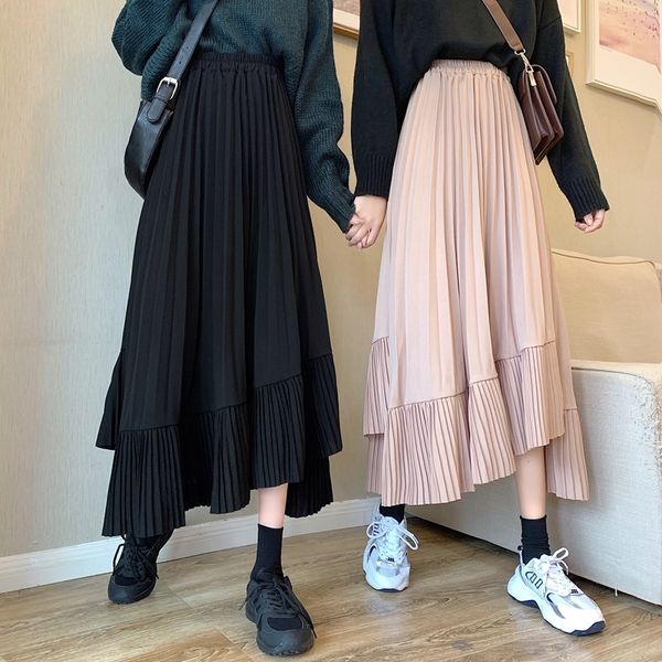 autumn winter fashion elegant chic skirts women preppy style high waist elastic patchwork cute mermaid pleated saias for female y1214, Black
autumn winter fashion elegant chic skirts women preppy style high waist elastic patchwork cute mermaid pleated saias for female y1214, Black