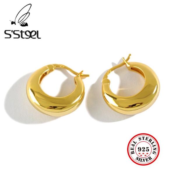 hoop & huggie s'steel earrings 925 sterling silver hoops earring for women round minimalist small earings pendientes plateados jeweller, Golden;silver
hoop & huggie s'steel earrings 925 sterling silver hoops earring for women round minimalist small earings pendientes plateados jeweller, Golden;silver