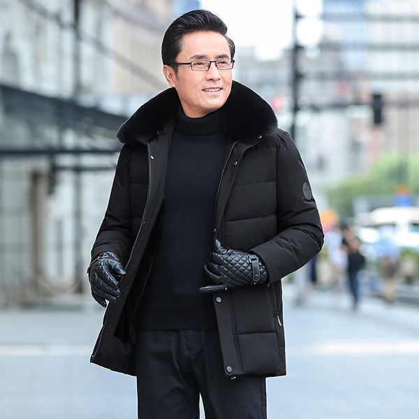 and old coat with cotton padded jacket, middle aged men's winter down jacket, Black 
and old coat with cotton padded jacket, middle aged men's winter down jacket, Black