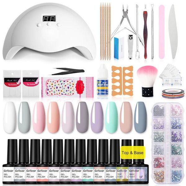 gelfavor manicure set gel polish uv soak off lamp for manicure base coat nail for extension nail tools gel varnishes lacquer
gelfavor manicure set gel polish uv soak off lamp for manicure base coat nail for extension nail tools gel varnishes lacquer
