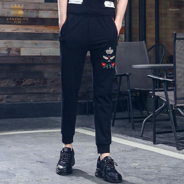 fanzhuan new fashion male trousers men's casual slim 2020 summer personality embroidery pants fitness thin 8280211, Black
fanzhuan new fashion male trousers men's casual slim 2020 summer personality embroidery pants fitness thin 8280211, Black