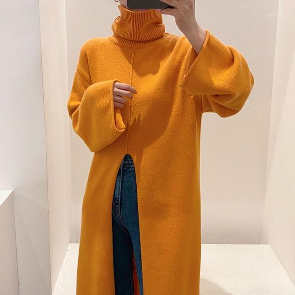 autumn winter women loose design split mid-length knitted dress korean turtleneck warm pullovers lady solid all-match sweaters1, White;black
autumn winter women loose design split mid-length knitted dress korean turtleneck warm pullovers lady solid all-match sweaters1, White;black