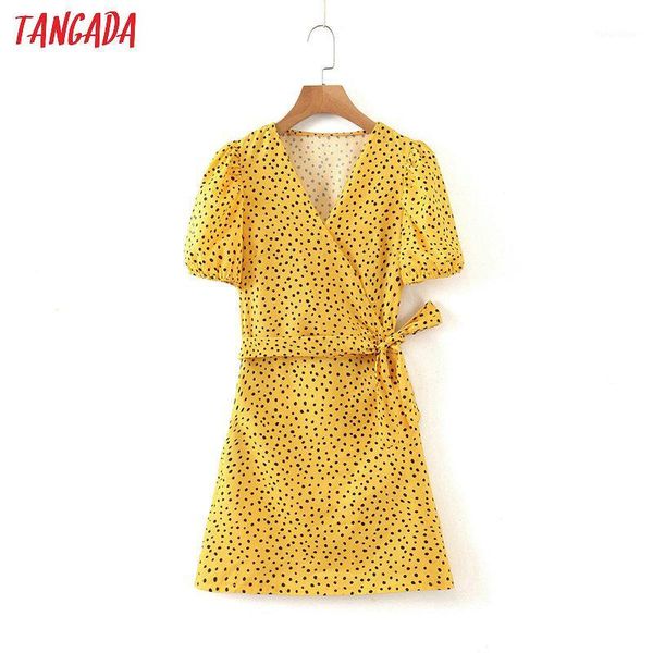 tangada fashion women dots yellow summer dress short sleeve bow waist ladies work short dress vestidos sl2331, Black;gray
tangada fashion women dots yellow summer dress short sleeve bow waist ladies work short dress vestidos sl2331, Black;gray