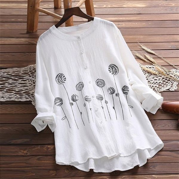 floral embroidery button women's shirt white plus size 5xl long sleeve feminine blouse vintage summer lady clothes 201029
floral embroidery button women's shirt white plus size 5xl long sleeve feminine blouse vintage summer lady clothes 201029