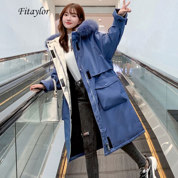 fitaylor new women winter long parka warm thick casual cotton hooded jacket large faux fur collar loose sash tie up outerwear 201029, Black
fitaylor new women winter long parka warm thick casual cotton hooded jacket large faux fur collar loose sash tie up outerwear 201029, Black
