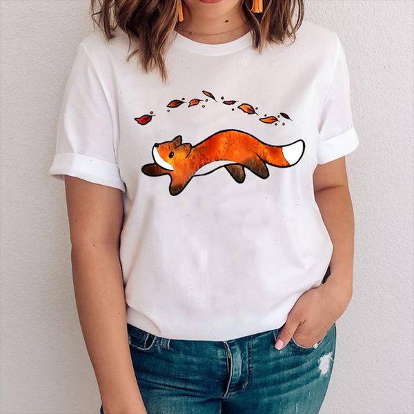women graphic fashion cartoon kawaii printing fox face animal clothes lady clothing tees print female tshirt t shirt, White
women graphic fashion cartoon kawaii printing fox face animal clothes lady clothing tees print female tshirt t shirt, White