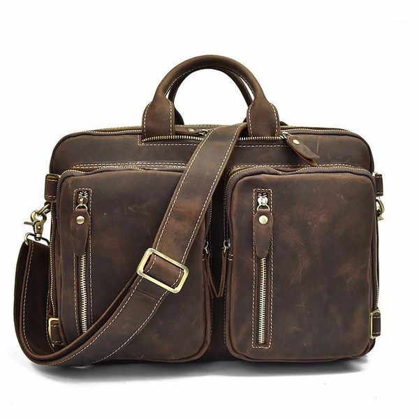 retro briefcase crazy horse leather multi-function handbag genuine leather shoulder bag portable zipper business lapbagld9011
retro briefcase crazy horse leather multi-function handbag genuine leather shoulder bag portable zipper business lapbagld9011