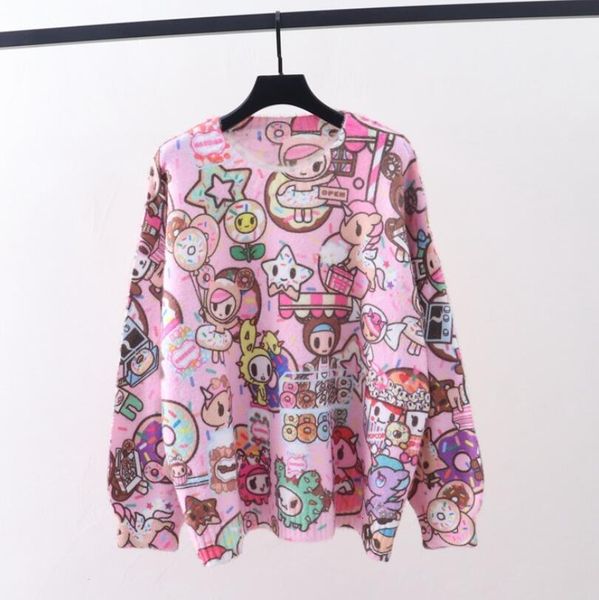 2021 autumn crochets beautiful women's from cartoons print the loose neck long sleeve thin sweater casual fashion upper p2136 aw6u, White;black
2021 autumn crochets beautiful women's from cartoons print the loose neck long sleeve thin sweater casual fashion upper p2136 aw6u, White;black