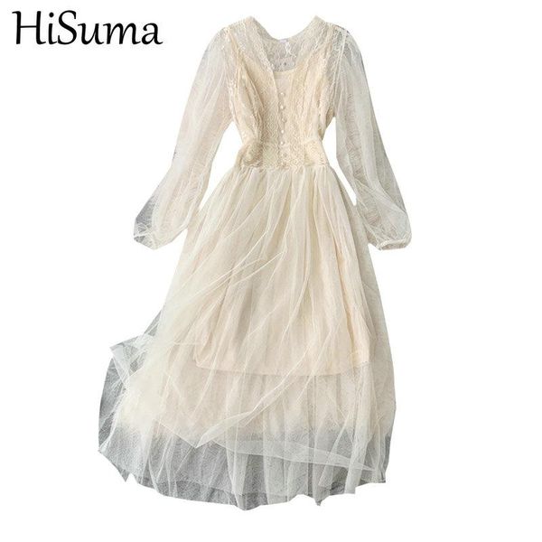 hisuma spring autumn women v-neck hollow lace flower ruffles midi dress lady long elastic slim waist mesh gauze party chic dress, Black;gray
hisuma spring autumn women v-neck hollow lace flower ruffles midi dress lady long elastic slim waist mesh gauze party chic dress, Black;gray