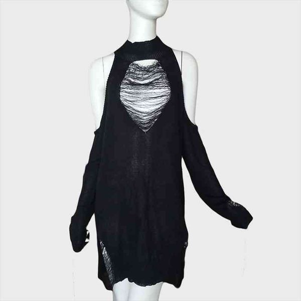 black gothic long sweaters women punk hollow out off shoulder thin hole pullover jumpers sweater slit cool broken, White;black
black gothic long sweaters women punk hollow out off shoulder thin hole pullover jumpers sweater slit cool broken, White;black