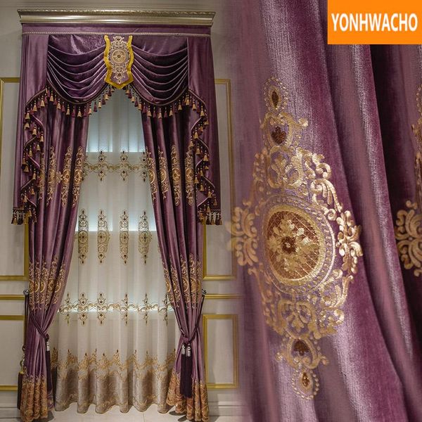 custom curtains luxury european embroidered velvet high-class living room purple cloth blackout curtain tulle valance drape b101
custom curtains luxury european embroidered velvet high-class living room purple cloth blackout curtain tulle valance drape b101