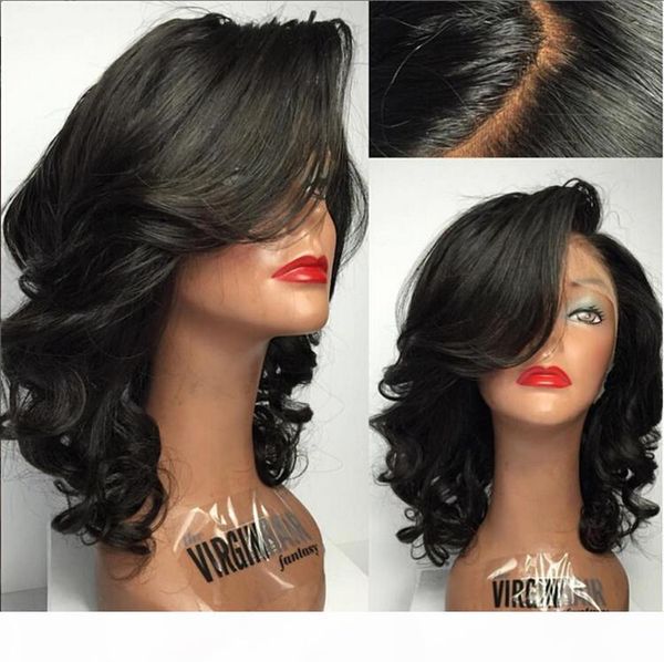 loose wave human hair wigs with side part bangs unprocessed peruvian full lace wig bleached knots lace front wigs glueless, Black;brown
loose wave human hair wigs with side part bangs unprocessed peruvian full lace wig bleached knots lace front wigs glueless, Black;brown