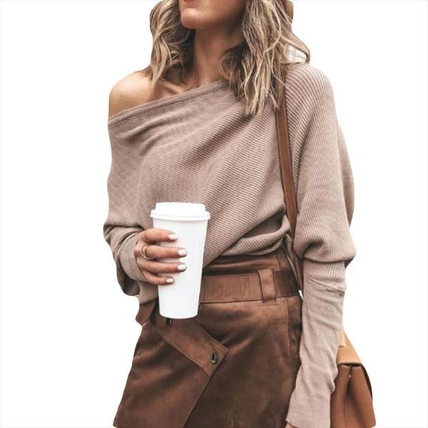 autumn streetwear women solid color off shoulder long sleeve sweater loose leisure knitted pullover drop shipping, White;black
autumn streetwear women solid color off shoulder long sleeve sweater loose leisure knitted pullover drop shipping, White;black