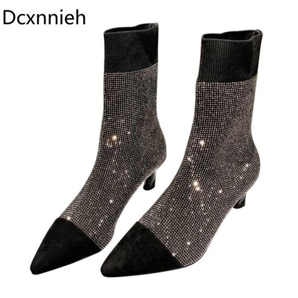 boots rhinestone glittering knit ankle women stretch sock ladies crystal bling short kitten heels party shoes woman, Black
boots rhinestone glittering knit ankle women stretch sock ladies crystal bling short kitten heels party shoes woman, Black