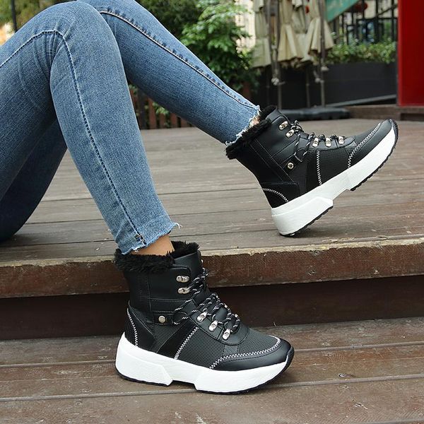 waterproof snow women boots non-slip parent-child winter boots thick fur platform waterproof and warm shoes, Black
waterproof snow women boots non-slip parent-child winter boots thick fur platform waterproof and warm shoes, Black