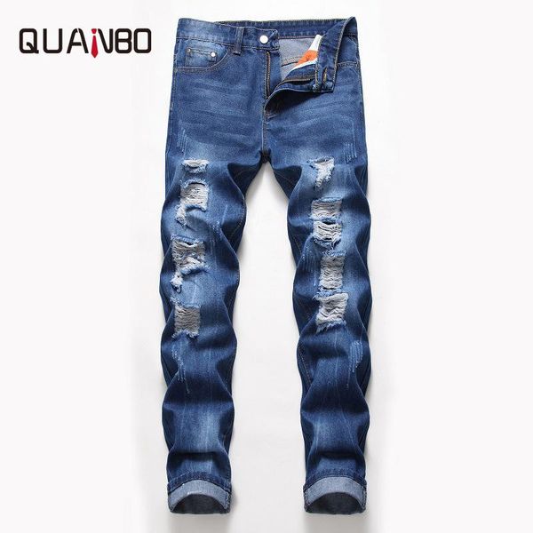 2020 new arrival fashion hole ripped jeans mens slim fit straight pleated denim pants trend vintage jeans brand clothing 40 42, Blue
2020 new arrival fashion hole ripped jeans mens slim fit straight pleated denim pants trend vintage jeans brand clothing 40 42, Blue