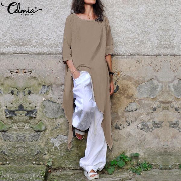 fashion celmia 2019 summer women blouse half sleeve casual loose asymmetric tunic shirts plus size long blusas femininas 5xl1, White
fashion celmia 2019 summer women blouse half sleeve casual loose asymmetric tunic shirts plus size long blusas femininas 5xl1, White