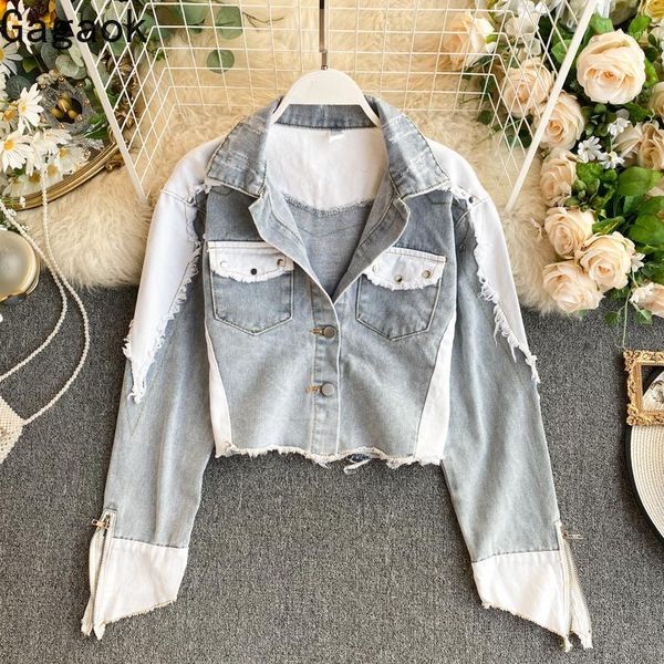 gagaok vintage 2020 women denim jacket spring autumn new pockets button zippers patchwork short slim casual wild fashion coat1, Black;brown
gagaok vintage 2020 women denim jacket spring autumn new pockets button zippers patchwork short slim casual wild fashion coat1, Black;brown