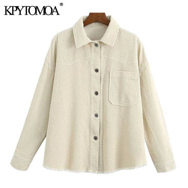 kpytomoa women 2020 fashion pockets oversized corduroy jacket coat vintage long sleeve frayed hem female outerwear chic c1106, Black;brown
kpytomoa women 2020 fashion pockets oversized corduroy jacket coat vintage long sleeve frayed hem female outerwear chic c1106, Black;brown