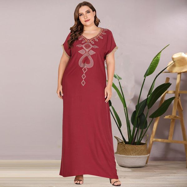 plus size women long dress burgundy vintage ethnic embroidered beaded maxi dress loose casual pleated dresses middle east clothing new, Black;gray
plus size women long dress burgundy vintage ethnic embroidered beaded maxi dress loose casual pleated dresses middle east clothing new, Black;gray