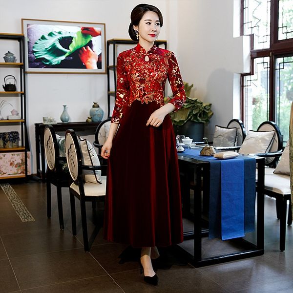 spring 2020 new products mother skirt lace long skirt wedding banquet golden velvet long dress feminine waist lace cheongsam collar dress 9y, Black;gray
spring 2020 new products mother skirt lace long skirt wedding banquet golden velvet long dress feminine waist lace cheongsam collar dress 9y, Black;gray
