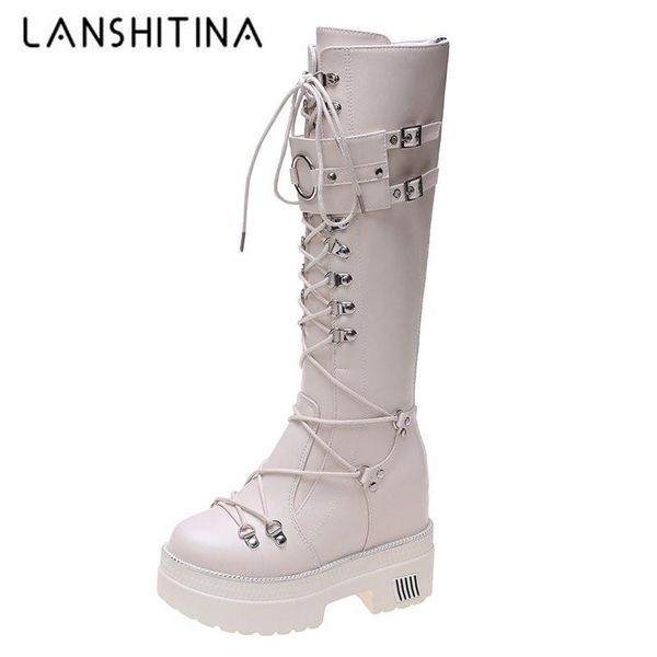 2020 chunky platform leather knee high boots women retro punk height increasing long boots woman lace up booties winter mujer, Black
2020 chunky platform leather knee high boots women retro punk height increasing long boots woman lace up booties winter mujer, Black