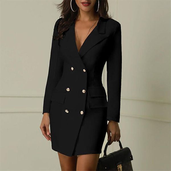 women elegant blazer dress office casual white black dresses spring autumn slim suit outfits outwear clothing dropshipping, Black;gray
women elegant blazer dress office casual white black dresses spring autumn slim suit outfits outwear clothing dropshipping, Black;gray
