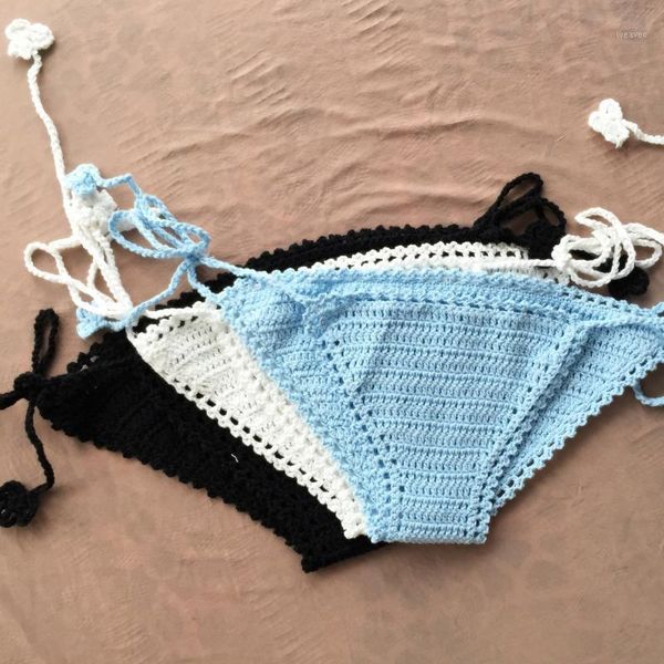 women vintage handmake knitted cotton summer boho brazilian crochet bikini bottoms thong underwear panties swimwear beach1, White;black
women vintage handmake knitted cotton summer boho brazilian crochet bikini bottoms thong underwear panties swimwear beach1, White;black