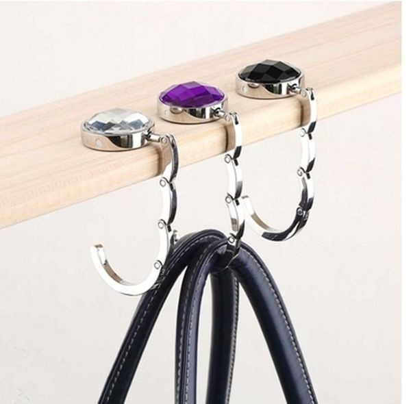 hooks & rails portable foldable folding crystal alloy purse handbag hook hanger bag holder(color random)1 
hooks & rails portable foldable folding crystal alloy purse handbag hook hanger bag holder(color random)1