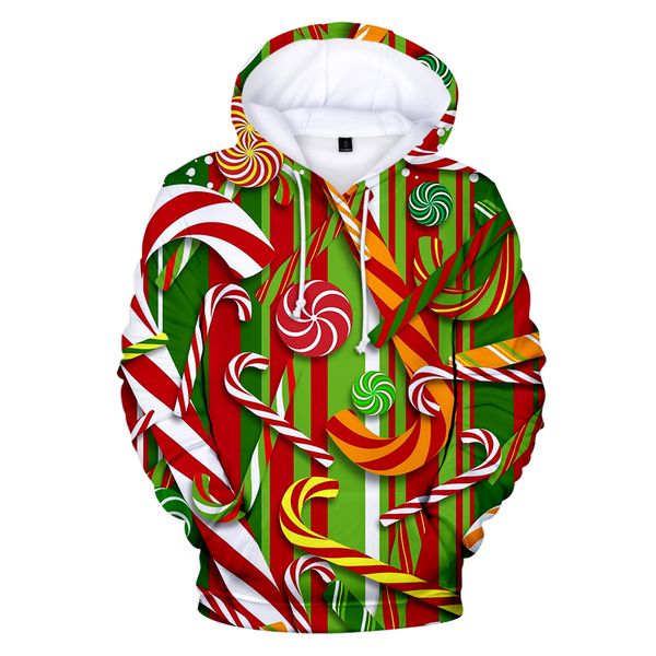 sweatshirt in a trendy hat with men's and women's three-dimensional christmas candy prints, santa's informal hood, new jersey, Black
sweatshirt in a trendy hat with men's and women's three-dimensional christmas candy prints, santa's informal hood, new jersey, Black