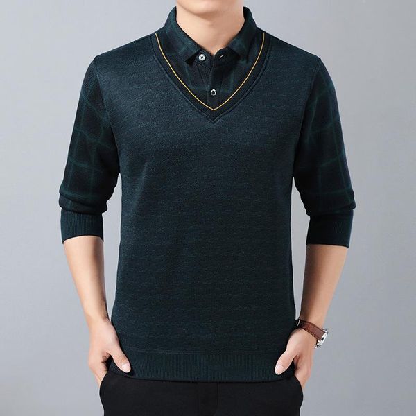 men's sweaters 2021 spring and winter plus velvet thick fake two shirts middle-aged warm knitted sweater male casual pullover, White;black
men's sweaters 2021 spring and winter plus velvet thick fake two shirts middle-aged warm knitted sweater male casual pullover, White;black