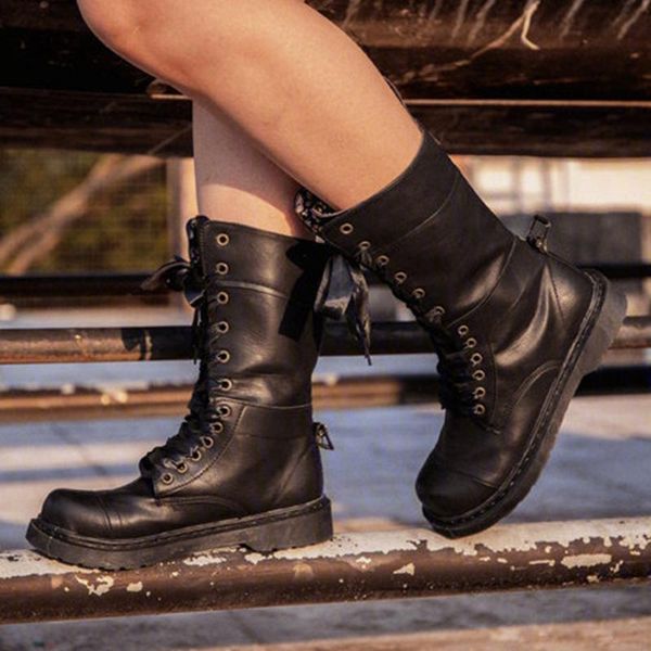 female boots vintage big size 43 riband shoelaces winter outdoor work safety women shoes mid-calf boots, Black
female boots vintage big size 43 riband shoelaces winter outdoor work safety women shoes mid-calf boots, Black