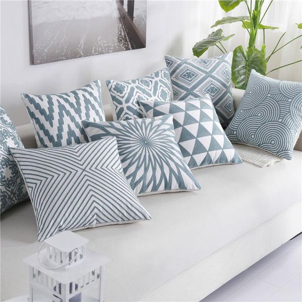 cushion/decorative pillow blue white cushion cover fashion geometric embroidery case for sofa bed car simple decorative covers 45x45cm
cushion/decorative pillow blue white cushion cover fashion geometric embroidery case for sofa bed car simple decorative covers 45x45cm
