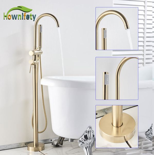 brushed gold bathtub floor stand faucet mixer single handle mixer tap 360 rotation spout with abs handshower bath mixer shower 1011
brushed gold bathtub floor stand faucet mixer single handle mixer tap 360 rotation spout with abs handshower bath mixer shower 1011